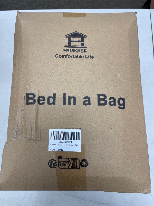 Photo 1 of RUIKASI King Size Comforter Set - 7 Pieces Bed in a Bag Dark Grey All Season King Bedding Set with Comforter, Pillow Shams, Flat Sheet, Fitted Sheet and Pillowcases