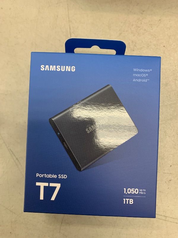Photo 1 of SAMSUNG T7 Portable SSD, 1TB External Solid State Drive, Speeds Up to 1,050MB/s, USB 3.2 Gen 2, Reliable Storage for Gaming, Students, Professionals, MU-PC1T0T/AM, Gray