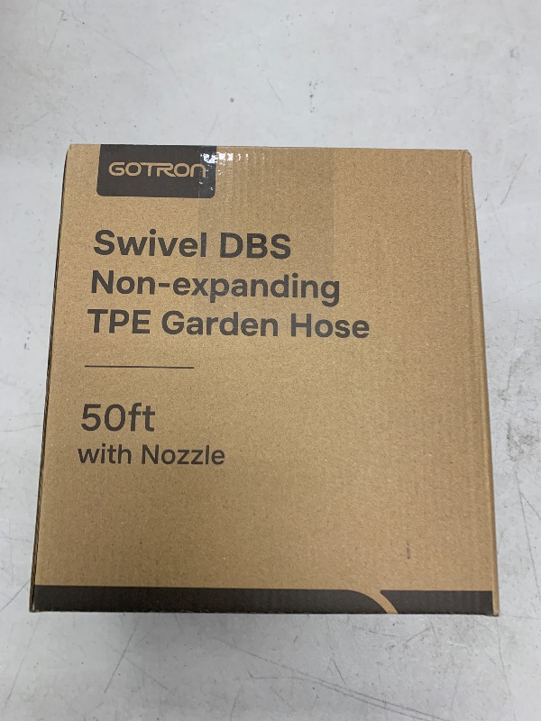 Photo 1 of Gotron Garden Hose 50ft, Non-Expanding Lightweight Water Hose with 7 Function Nozzle & 360° Swivel Grip, Flexible, Kink-Free, Wear-Resistant, Leak-Proof, 3/4" Thickened Connector, Yard, Garden
