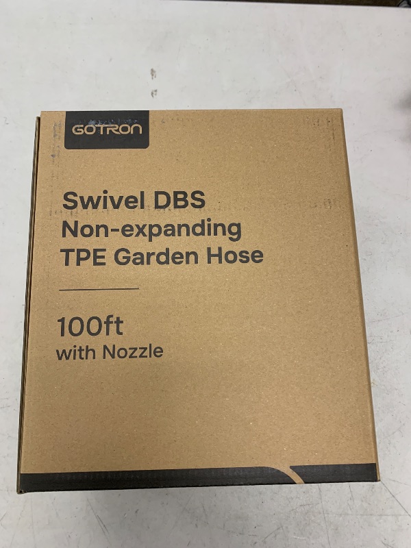 Photo 1 of Gotron Garden Hose 100ft, Non-Expanding Lightweight Water Hose with 7 Function Nozzle & 360°Swivel Grip, Flexible, Kink-Free, Wear-Resistant, Leak-Proof, 3/4" Thickened Connector, Yard, Garden