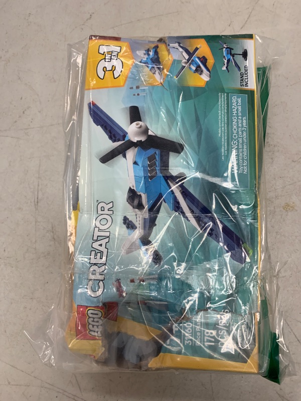 Photo 1 of LEGO Creator 3 in 1 Aircraft Race Plane Toy - Building Toy with 3 Building Options, Airplane, Fighter Jet, or Helicopter - Gift Idea for Kids, Boys and Girls, Ages 7+ - 31160