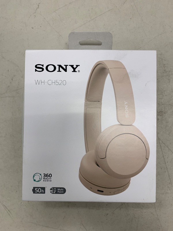 Photo 1 of Sony WH-CH520 Wireless Headphones Bluetooth On-Ear Headset with Microphone and up to 50 Hours Battery Life with Quick Charging, Cappuccino