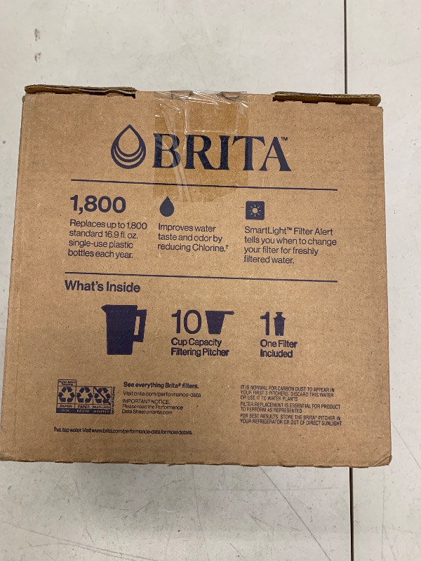 Photo 1 of Brita Large 10 Cup Water Filter Pitcher, 1 BritaPlus Filter, Everyday, Black (Package May Vary)