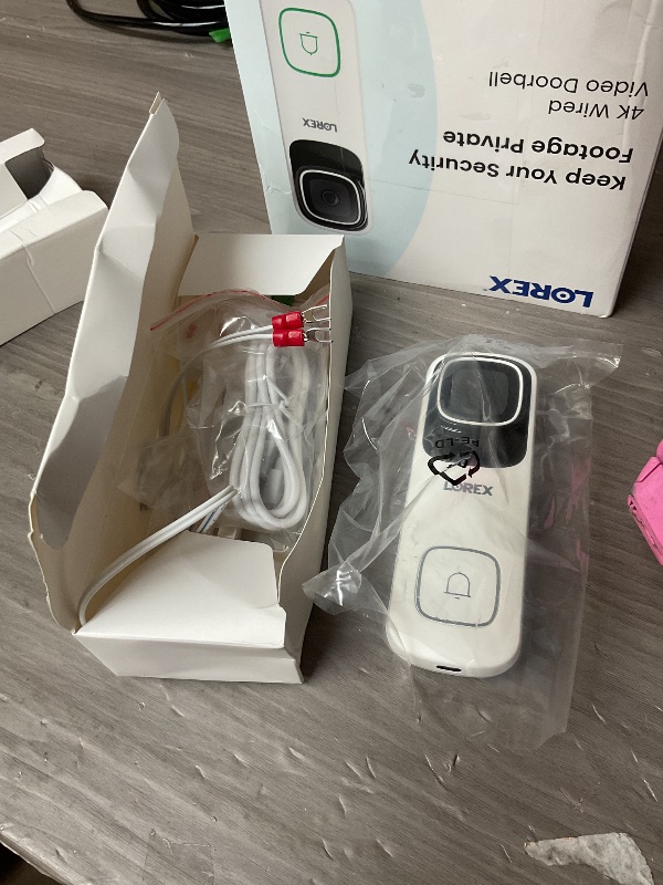 Photo 1 of Lorex 4K Wired WiFi Smart Video Doorbell Camera w/No Subscription Fee - Smart Security Lighting, Night Vision, Motion Detection, Requires Existing Wiring (White)