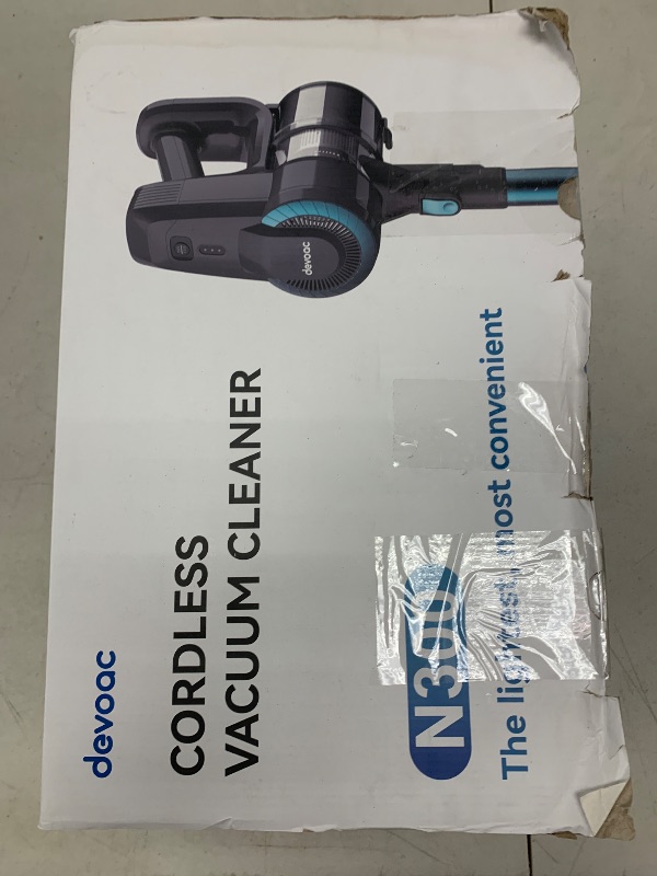 Photo 1 of DEVOAC N300 Cordless Vacuum Cleaner, 6 in 1 Lightweight Stick Vacuum, 2200mAh Battery Up to 40mins Runtime, Powerful Handheld Vacuum for Hard Floor Rug Pet Hair Home Dorm (Waterfall)