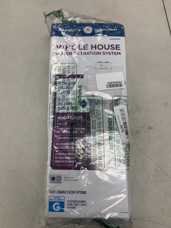 Photo 1 of GE Whole House Water Filtration System, Reduce Sediment, Rust & More, Install Kit & Accessories Included, Filter Not Included, Replace Filter (FXWTC, FXUSC, FXWPC, FXWSC) Every 3 Months, GXWH20T