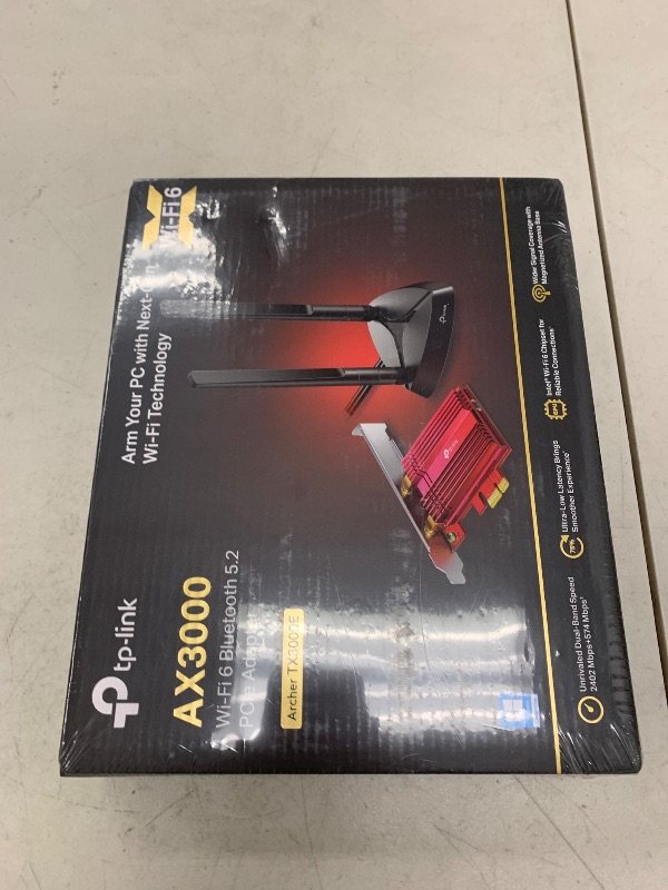 Photo 1 of TP-Link WiFi 6 AX3000 PCIe WiFi Card (Archer TX3000E), Up to 2400Mbps, Bluetooth 5.3, 802.11AX Dual Band Wireless Adapter with MU-MIMO, OFDMA, Ultra-Low Latency, Supports Windows 11, 10 (64bit)