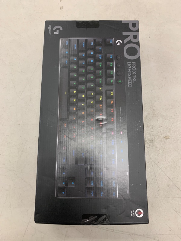Photo 1 of Logitech G PRO X TKL LIGHTSPEED Wireless Gaming Keyboard, Ultra-Portable Tenkeyless Design, LIGHTSYNC RGB, PBT keycaps, Linear Switches (GX Red) - Black