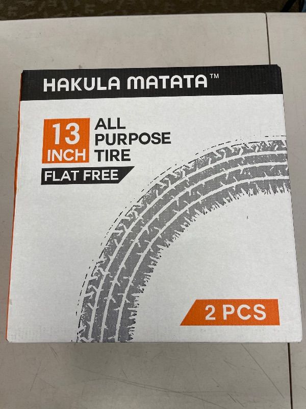 Photo 1 of 13" Solid Flat Free Tires and Wheels 2 Pcs, 3.50-9 Rubber Tire Replacement Axle Bore Hole, Air less Wheel for Hand Truck/Trolley/Garden Cart/Lawn Mower/Wheelbarrow, 2Packs, Black