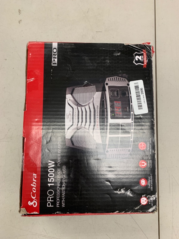 Photo 1 of Cobra PRO 1500W Professional Grade Power Inverter, Portable – 1500-Watt Car Charger, 4 Grounded AC Outlets, 2 Fast Charge USB Ports and Remote Controller (CPIALCDG1) Compatible