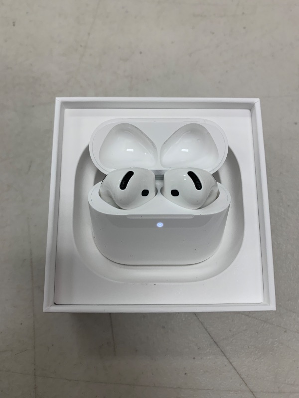 Photo 1 of Apple AirPods 4 Wireless Earbuds, Bluetooth Headphones, with Active Noise Cancellation, Adaptive Audio, Transparency Mode, Personalized Spatial Audio, USB-C Charging Case, Wireless Charging, H2 Chip