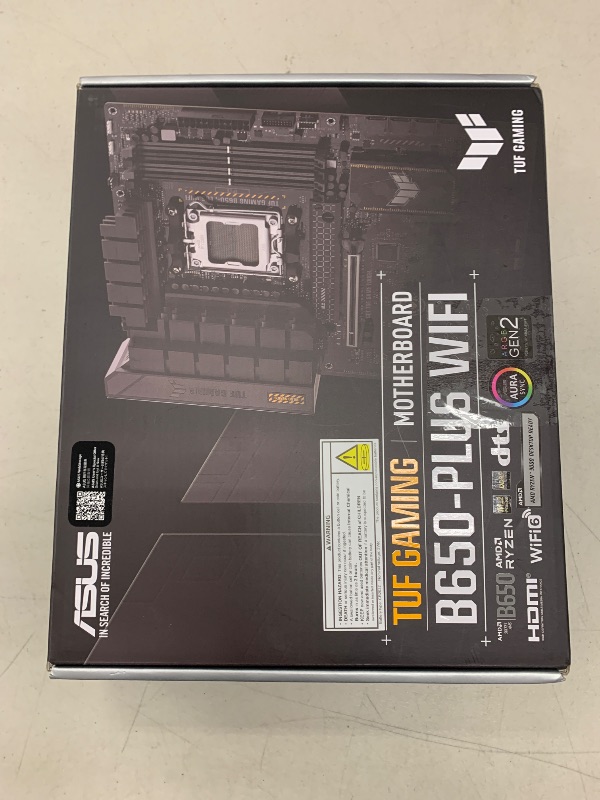 Photo 1 of ASUS TUF GAMING B650-PLUS WIFI AMD B650 AM5 Ryzen™ Desktop 9000 8000 and 7000 ATX motherboard, 14 power stages, PCIe® 5.0 M.2 , DDR5 memory, WiFi 6 and 2.5 Gb Ethernet, USB4® support Aura Sync