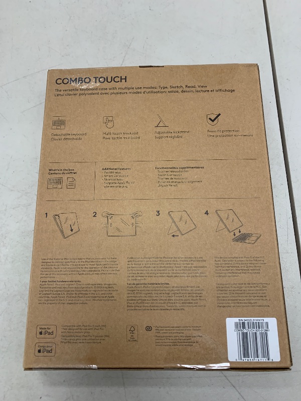 Photo 1 of Logitech Combo Touch iPad Pro 11-inch (M4)(2024) Keyboard Case - Detachable Backlit Keyboard for iPad Pro 11, Kickstand, Multi-use Mode - Midnight Black