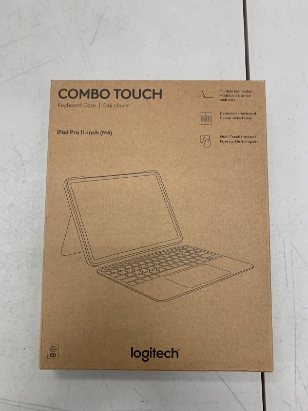 Photo 1 of Logitech Combo Touch iPad Pro 11-inch (M4)(2024) Keyboard Case - Detachable Backlit Keyboard for iPad Pro 11, Kickstand, Multi-use Mode - Midnight Black