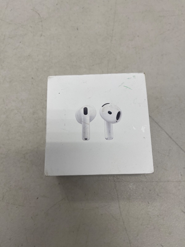 Photo 1 of Apple AirPods 4 Wireless Earbuds, Bluetooth Headphones, Personalized Spatial Audio, Sweat and Water Resistant, USB-C Charging Case, H2 Chip, Up to 30 Hours of Battery Life, Effortless Setup for iPhone
