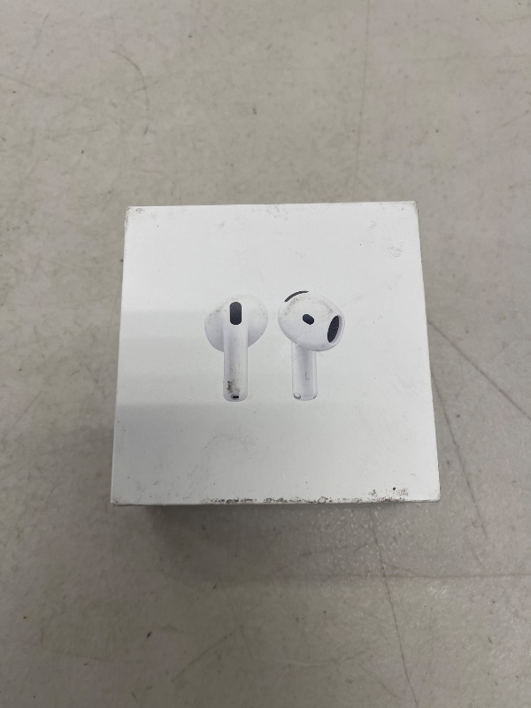 Photo 1 of Apple AirPods 4 Wireless Earbuds, Bluetooth Headphones, Personalized Spatial Audio, Sweat and Water Resistant, USB-C Charging Case, H2 Chip, Up to 30 Hours of Battery Life, Effortless Setup for iPhone