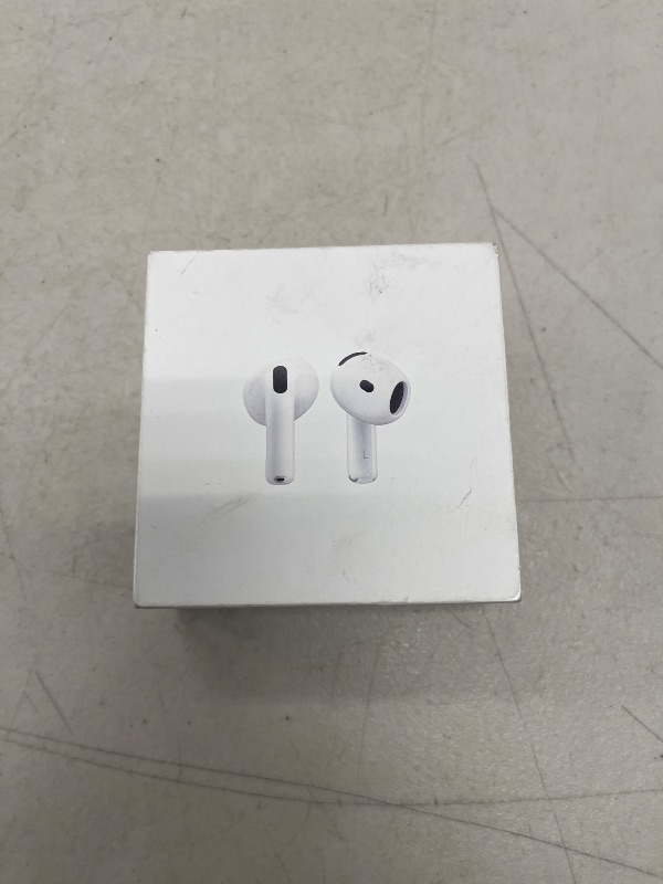 Photo 1 of Apple AirPods 4 Wireless Earbuds, Bluetooth Headphones, Personalized Spatial Audio, Sweat and Water Resistant, USB-C Charging Case, H2 Chip, Up to 30 Hours of Battery Life, Effortless Setup for iPhone