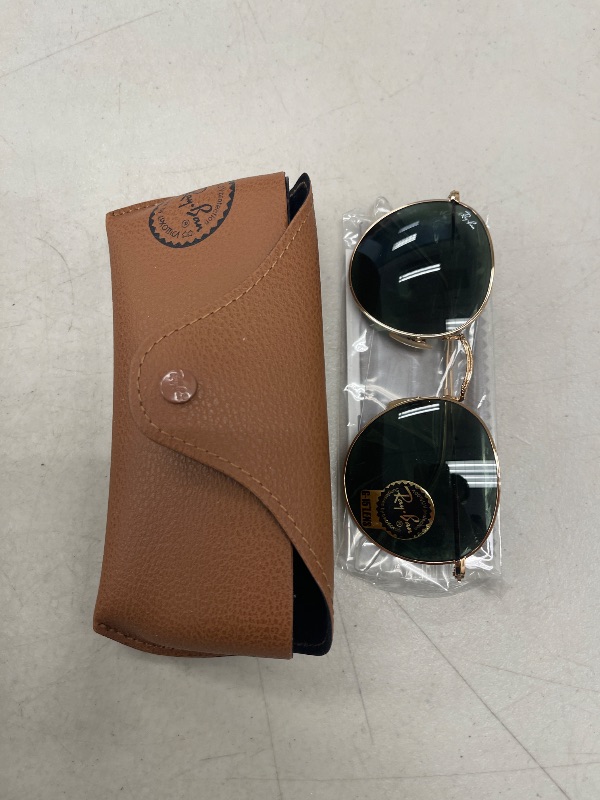 Photo 1 of Ray-Ban Rb3447 Round Metal Sunglasses, Gold/G-15 Green, 53 mm