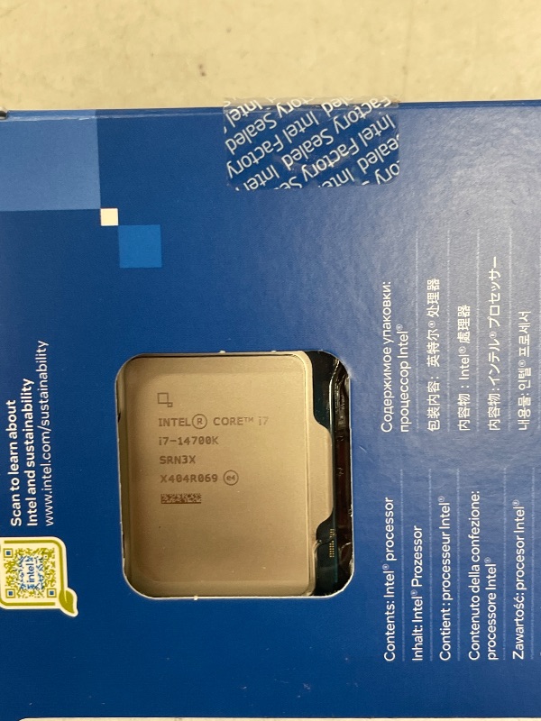 Photo 1 of Intel® Core™ i7-14700K New Gaming Desktop Processor 20 cores (8 P-cores + 12 E-cores) with Integrated Graphics - Unlocked