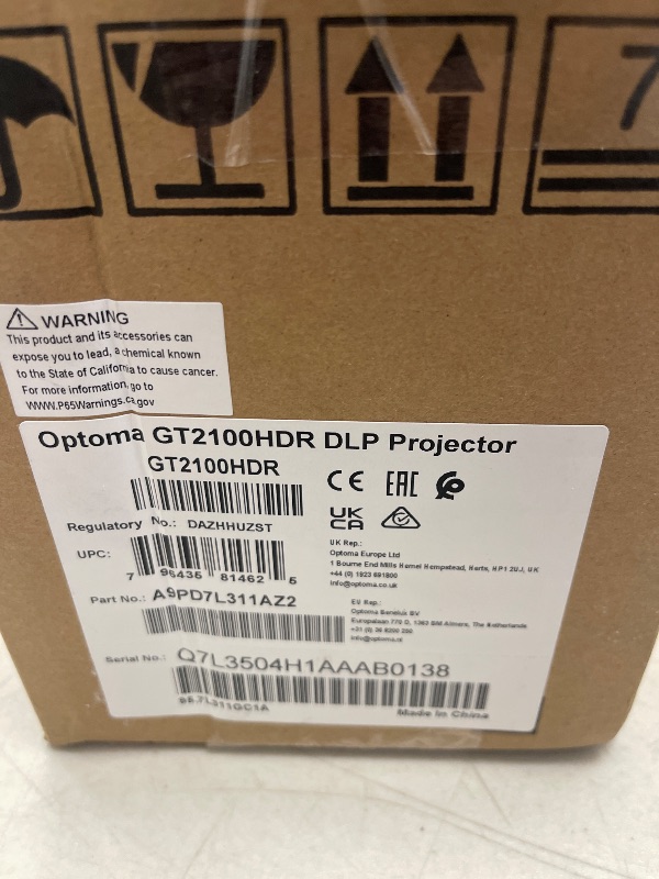 Photo 1 of Optoma GT2100HDR Short Throw Full HD Home Laser Projector