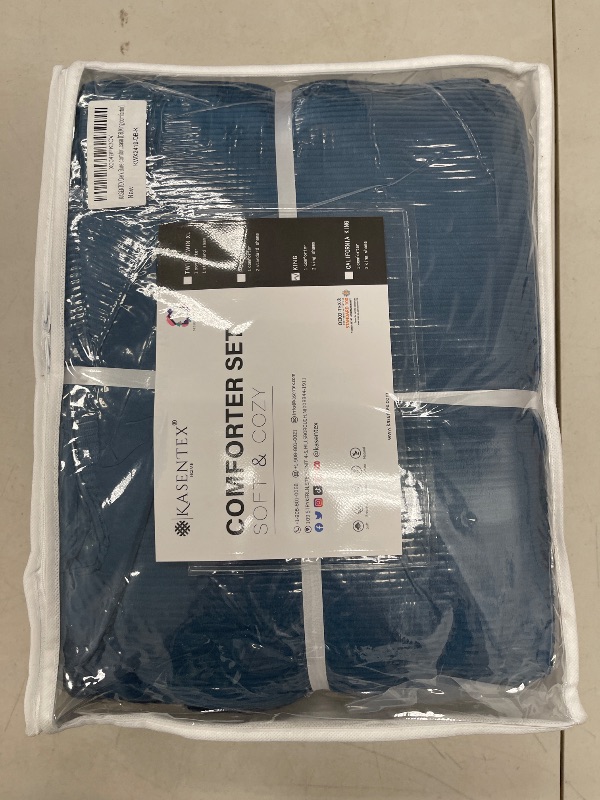 Photo 1 of KASENTEX King Size omforter Set,Fluffy Corduroy Comforter,3 Pieces Down Alternative Warm Duvet Insert with Soft Brushed Microfiber Reverse, Cozy Bedding Sets Box Stitched for All-Seaso, Navy Blue