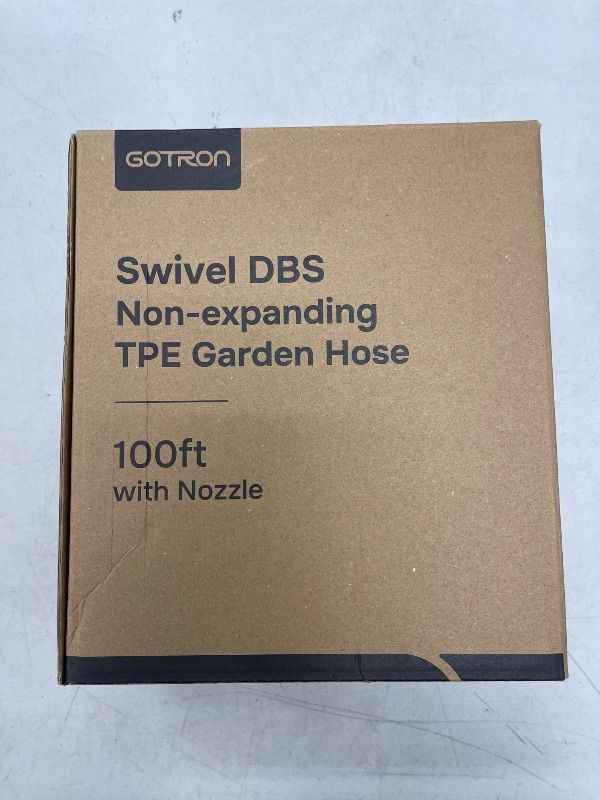 Photo 1 of Gotron Garden Hose 100ft, Non-Expanding Lightweight Water Hose with 7 Function Nozzle & 360°Swivel Grip, Flexible, Kink-Free, Wear-Resistant, Leak-Proof, 3/4" Thickened Connector, Yard, Garden