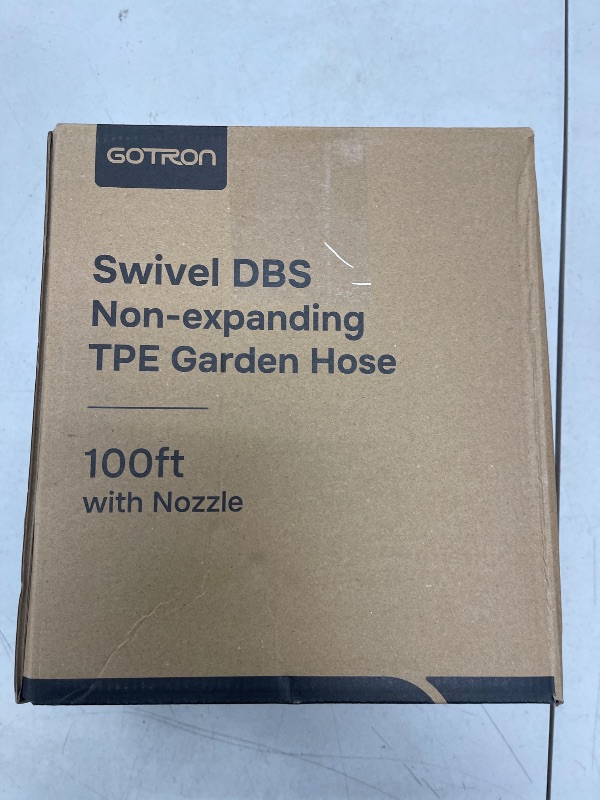 Photo 1 of Gotron Garden Hose 100ft, Non-Expanding Lightweight Water Hose with 7 Function Nozzle & 360°Swivel Grip, Flexible, Kink-Free, Wear-Resistant, Leak-Proof, 3/4" Thickened Connector, Yard, Garden