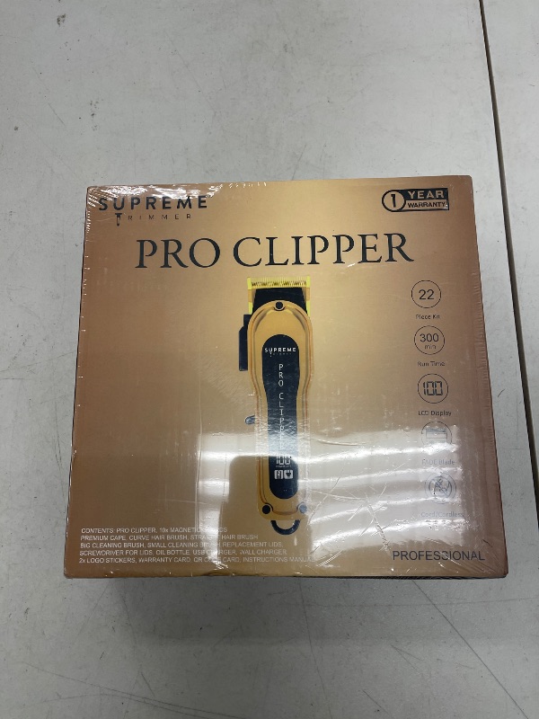 Photo 1 of Supreme Trimmer Pro Clipper All Metal w/Fade Blade | 300 Min Run Time Professional Clipper Set, Cordless Beard Trimmer | STC5030 Gold