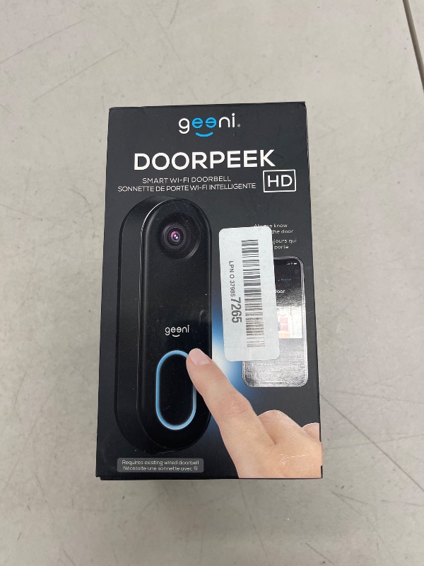 Photo 1 of Geeni Smart Video Doorbell, 1080p HD, Motion Detection, Night Vision, Two-Way Audio, Weather-Resistant, Wired Installation, Alexa & Google Assistant Compatible, Wi-Fi Security Camera
