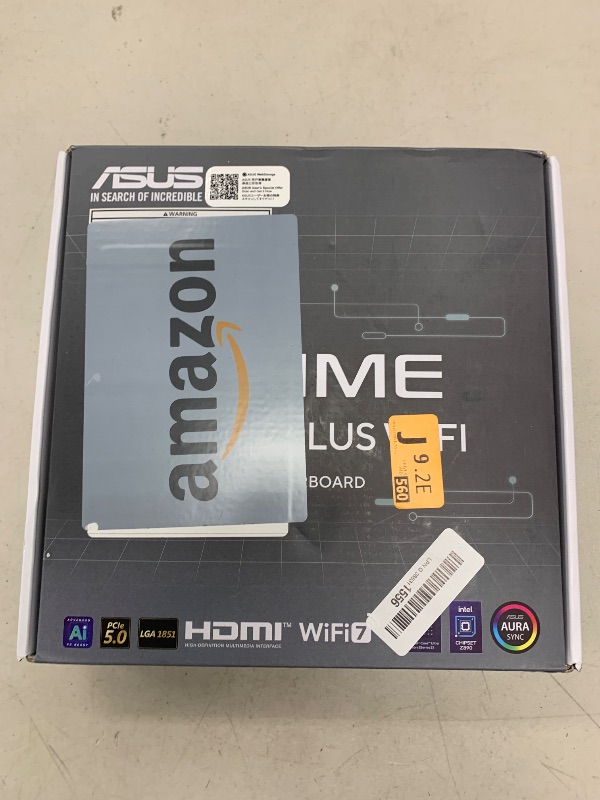 Photo 1 of ASUS Prime Z890M-PLUS WiFi Z890 LGA 1851 mATX Motherboard, Intel® Core™ Ultra Series 2 Ready, Advanced AI PC-Ready, 10+1+2+1 80A Power Stages, DDR5, PCIe® 5.0, USB Type-C®, 3X M.2, Wi-Fi 7, 2.5Gb LAN