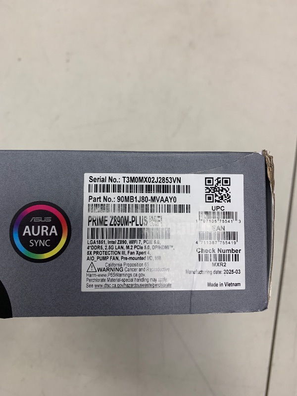 Photo 1 of ASUS Prime Z890M-PLUS WiFi Z890 LGA 1851 mATX Motherboard, Intel® Core™ Ultra Series 2 Ready, Advanced AI PC-Ready, 10+1+2+1 80A Power Stages, DDR5, PCIe® 5.0, USB Type-C®, 3X M.2, Wi-Fi 7, 2.5Gb LAN