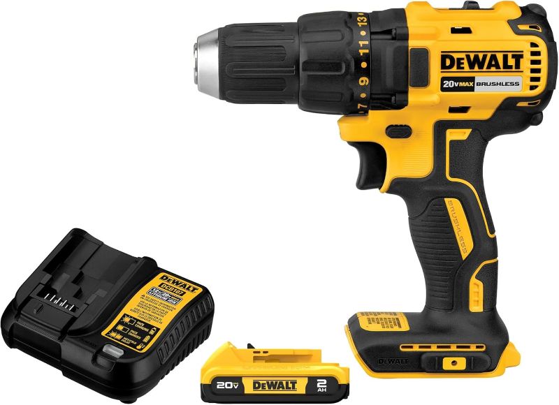 Photo 1 of DEWALT 20V MAX Cordless Drill Driver, 1/2 Inch, 2 Speed, XR 2.0 Ah Battery and Charger Included (DCD777D1)