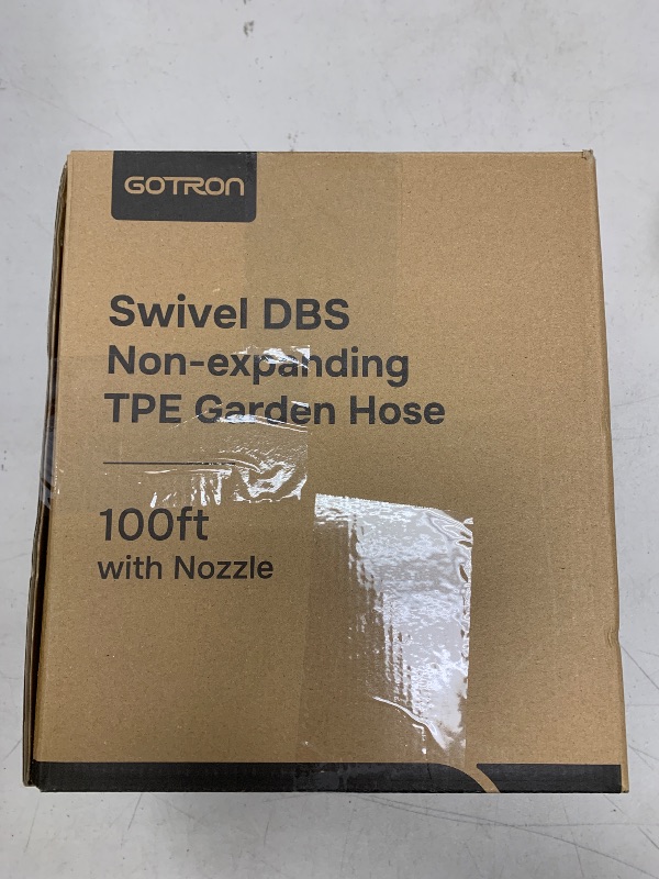 Photo 1 of Gotron Garden Hose 100ft, Non-Expanding Lightweight Water Hose with 7 Function Nozzle & 360°Swivel Grip, Flexible, Kink-Free, Wear-Resistant, Leak-Proof, 3/4" Thickened Connector, Yard, Garden