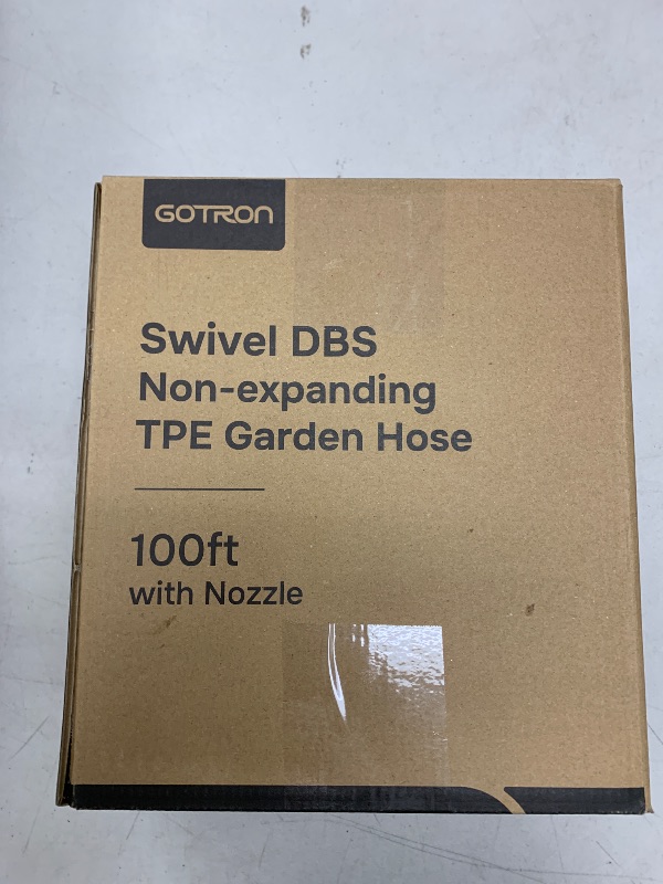 Photo 1 of Gotron Garden Hose 100ft, Non-Expanding Lightweight Water Hose with 7 Function Nozzle & 360°Swivel Grip, Flexible, Kink-Free, Wear-Resistant, Leak-Proof, 3/4" Thickened Connector, Yard, Garden