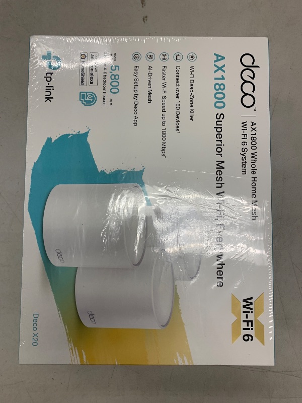Photo 1 of TP-Link Deco WiFi 6 Mesh System(Deco X20) - Covers up to 5800 Sq.Ft, Replaces Wireless Routers and Extenders(3-Pack, 6 Ethernet Ports in Total, Supports Wired Ethernet Backhaul)