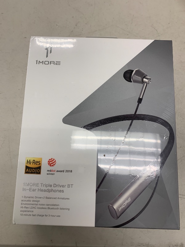 Photo 1 of 1MORE Wireless Earbuds Triple Driver Bluetooth Neckband Earphones with Hi-Res LDAC Wireless Sound Quality,Fast Charging,7-Hour Playtime,Environmental Noise Isolation