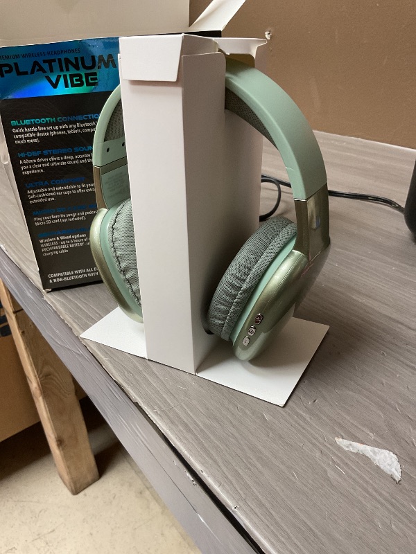 Photo 1 of Gabba Goods Wireless Over Ear Bluetooth Headphones with Microphone - Wireless Headset -Noise Reduction - Bluetooth, Wired,Built in Micro SD for Travel, Home, Work TV,PC,Gaming,Cellphone (Mint)