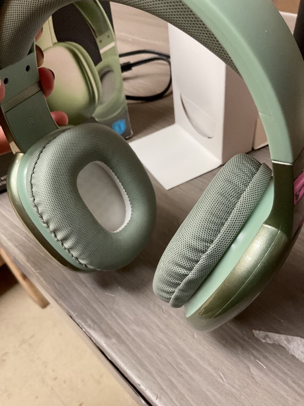 Photo 1 of Gabba Goods Wireless Over Ear Bluetooth Headphones with Microphone - Wireless Headset -Noise Reduction - Bluetooth, Wired,Built in Micro SD for Travel, Home, Work TV,PC,Gaming,Cellphone (Mint)