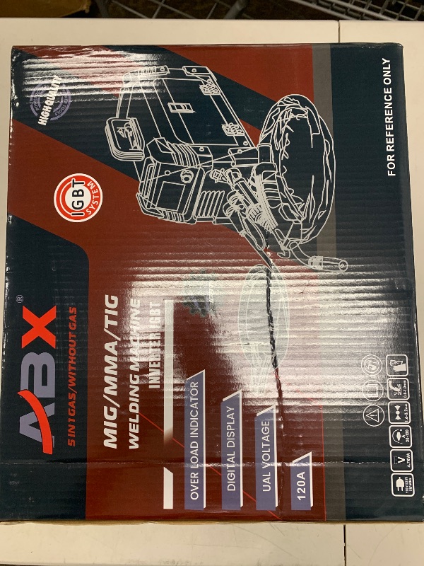 Photo 1 of ABX 120A MIG Welder, Welding Machine, 3 in 1 MMA Stick/Gasless FLUX-CORED/LIFT TIG, 110V/220V Dual Voltage With Tape Measure, IGBT Inverter, Digital Screen Display