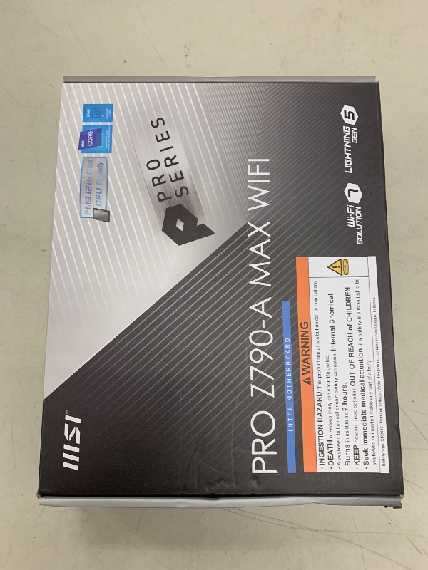 Photo 1 of MSI PRO Z790-A MAX WiFi ProSeries Motherboard (Supports 12th/13th/14th Gen Intel Processors, LGA 1700, DDR5, PCIe 5.0, M.2, SATA 6G, 2.5Gbps LAN, USB 3.2 Gen2, Wi-Fi 7, Bluetooth 5.4, ATX)