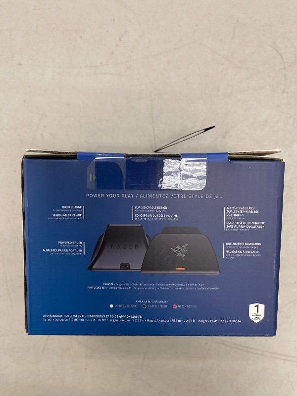 Photo 1 of Razer Quick Charging Stand for PlayStation 5: - Curved Cradle Design - Matches PS5 DualSense Wireless Controller - One-Handed Navigation - USB Powered - Black (Controller Sold Separately)
