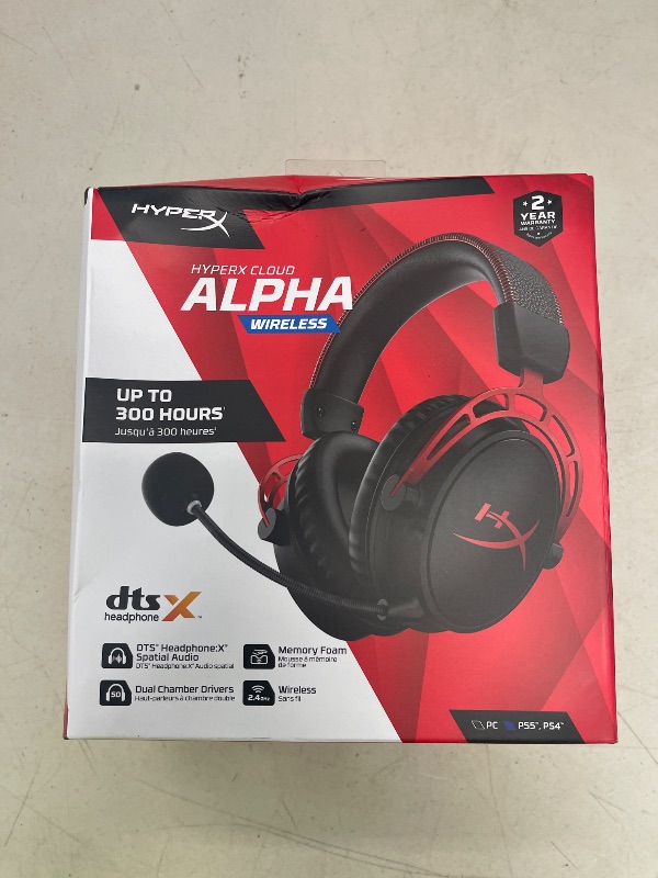 Photo 1 of HyperX Cloud Alpha Wireless - Gaming Headset for PC, 300-hour battery life, DTS Headphone:X Spatial Audio, Memory foam, Dual Chamber Drivers, Noise-canceling mic, Durable aluminum frame,Red