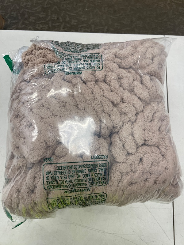 Photo 1 of Carriediosa Chunky Knit Throw Blanket 50" X 60", 100% Hand Made Large Chenille Loop Yarn Soft Fluffy Throws for Couch Sofa Bed, Big Crochet Cozy Heavy Thick Cable Woven Blankets, Taupe