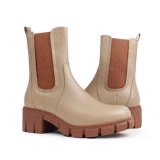 Photo 1 of Hawkwell Women's Platform Chelsea Boots Chunky Ankle Boots Elastic Block Heel Lug Sole Booties,Black Synthetic Leather size 7 