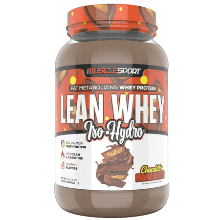 Photo 1 of MuscleSport, Lean Whey, Iso-Hydro, Chocolate Peanut Butter, 2 Lbs (908 G)