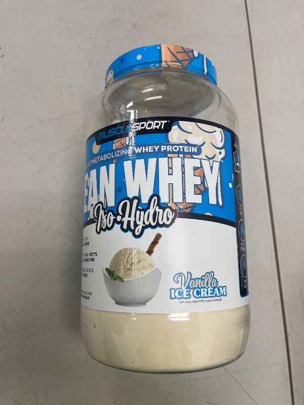 Photo 1 of MuscleSport, Lean Whey, Iso-Hydro, Vanilla Ice Cream, 2 Lbs (908 G)
