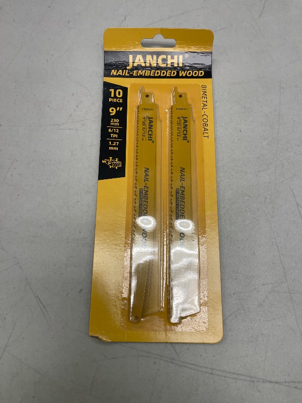 Photo 1 of 10Pack 9-Inch 6/12 TPI Bi-Metal Cobalt Reciprocating Saw Blades for Nail-Embedded Wood Demolition