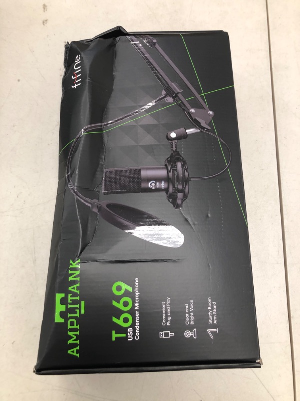 Photo 1 of FIFINE Studio Condenser USB Microphone Computer PC Microphone Kit with Adjustable Boom Arm Stand Shock Mount for Instruments Voice Overs Recording Podcasting YouTube Vocal Gaming Streaming-T669