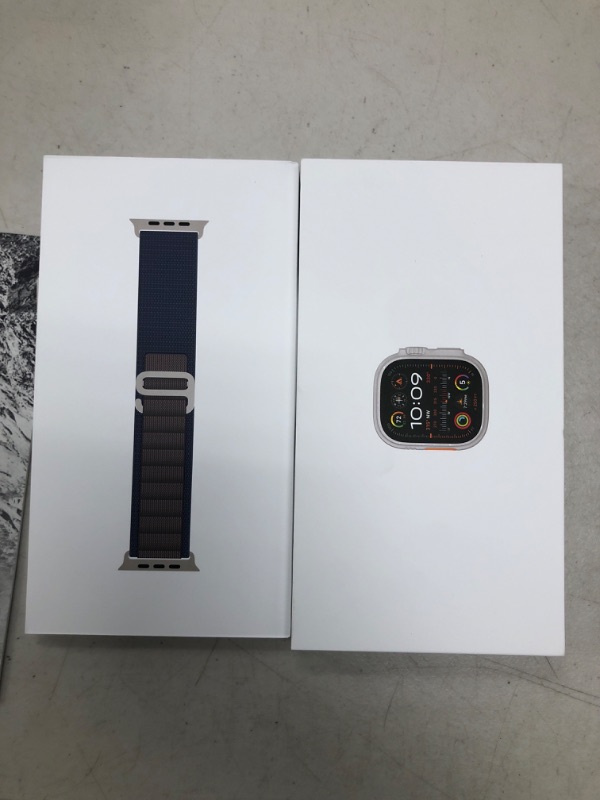 Photo 1 of Apple Watch Ultra 2 [GPS + Cellular 49mm] Smartwatch with Rugged Titanium Case & Blue Alpine Loop Small. Fitness Tracker, Precision GPS, Action Button, Extra-Long Battery Life