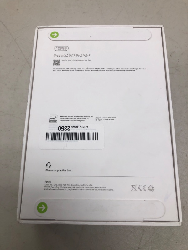 Photo 1 of Apple iPad mini (A17 Pro): Apple Intelligence, 8.3-inch Liquid Retina Display, 128GB, Wi-Fi 6E, 12MP Front/12MP Back Camera, Touch ID, All-Day Battery Life — Blue